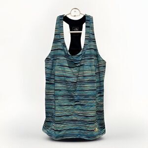 The North Face Vaporwick‎ Racer Back Striped Tank Top Womens Large Activewear
